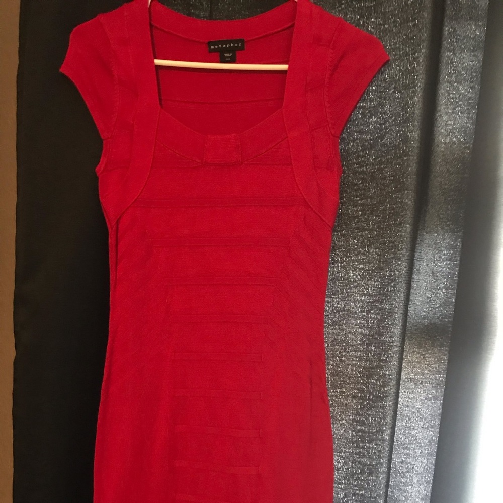 Red bandage style dress